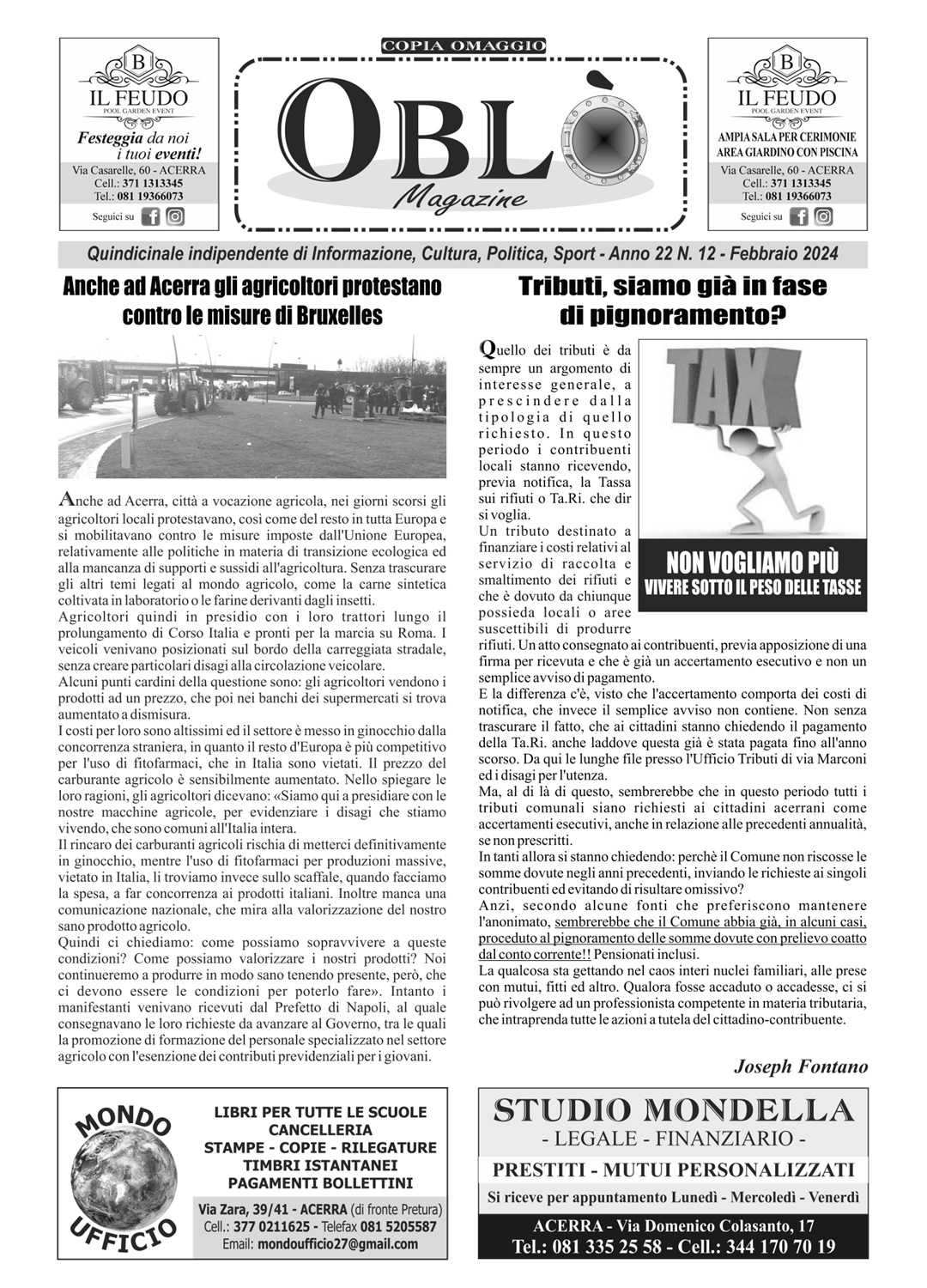 Edizione integrale del 19 Febbraio 2024