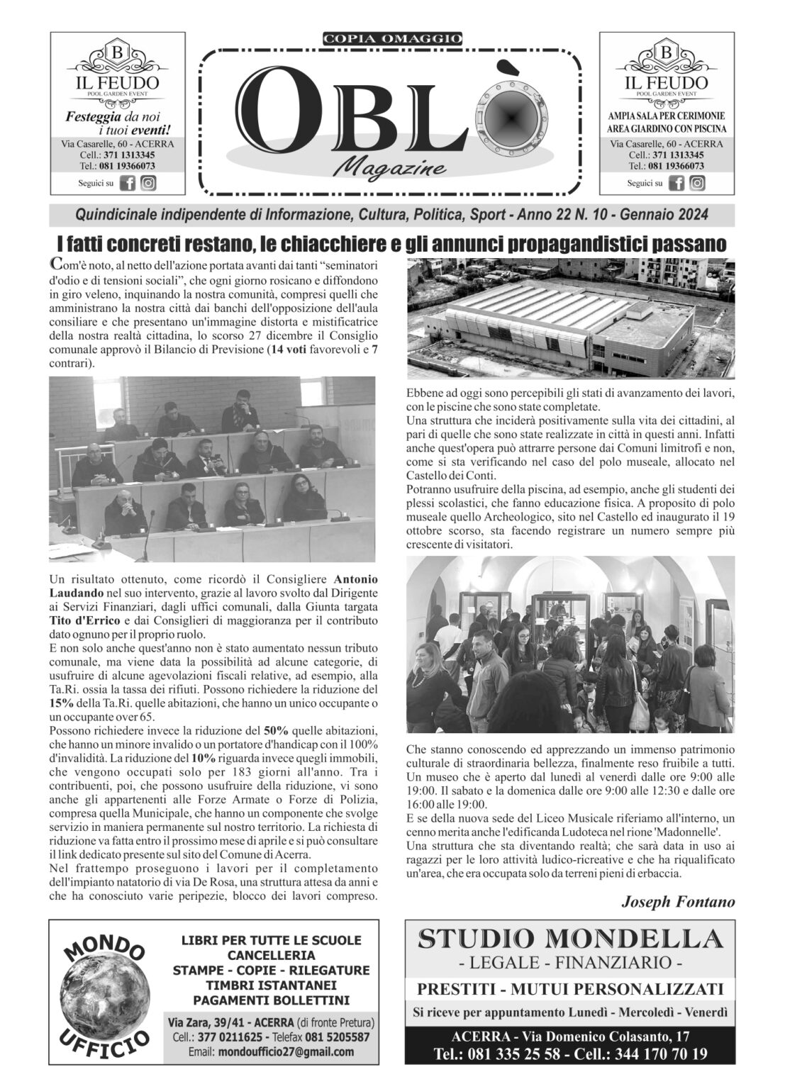 Edizione integrale 22 gennaio 2024
