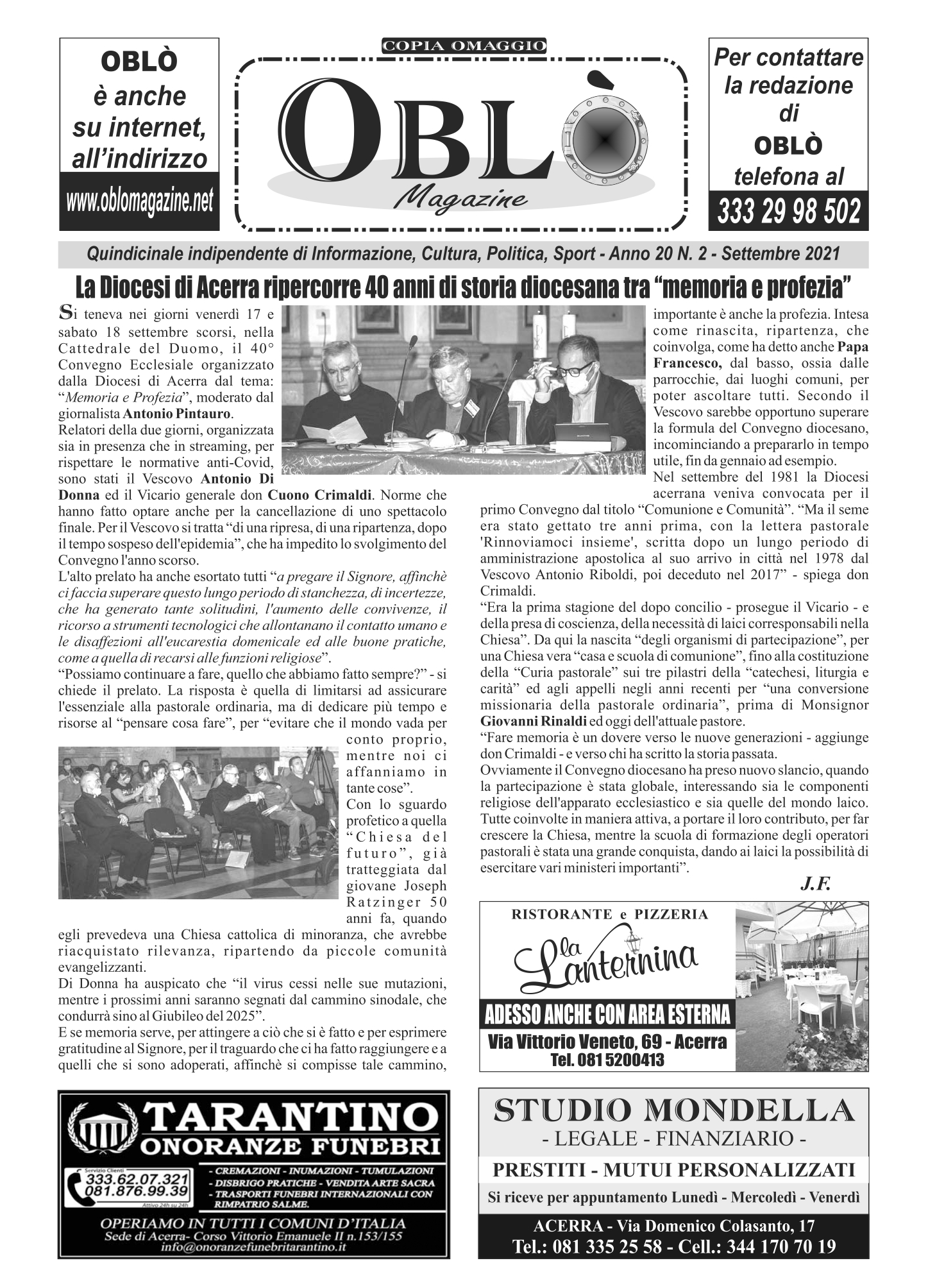 Edizione integrale del 21 settembre 2021