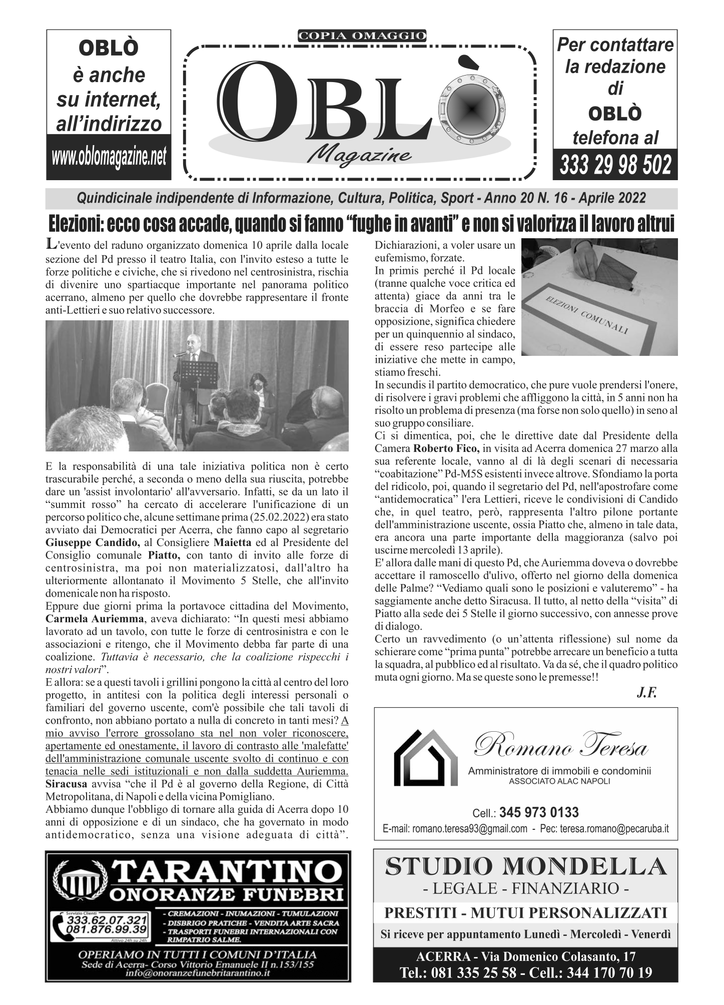 Edizione integrale del 19 aprile 2022