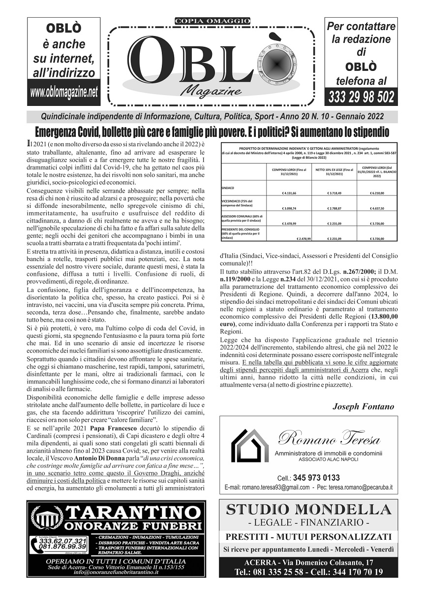 Edizione integrale del 24 gennaio 2022