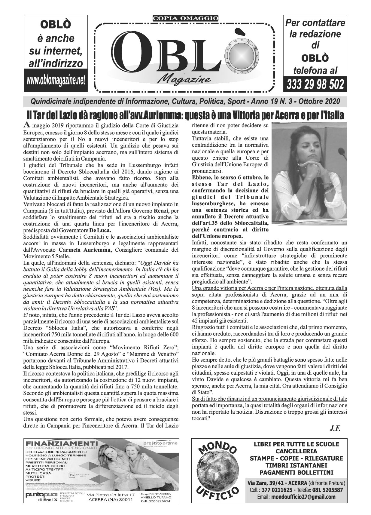 Edizione integrale del 12 ottobre 2020