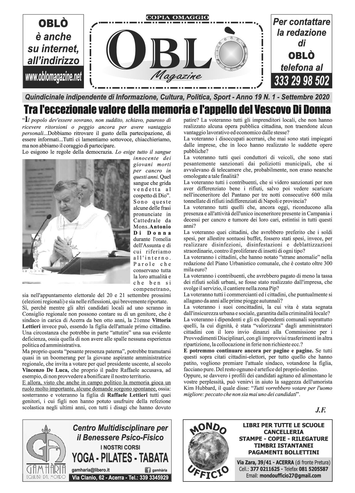 Edizione integrale del 08 settembre 2020
