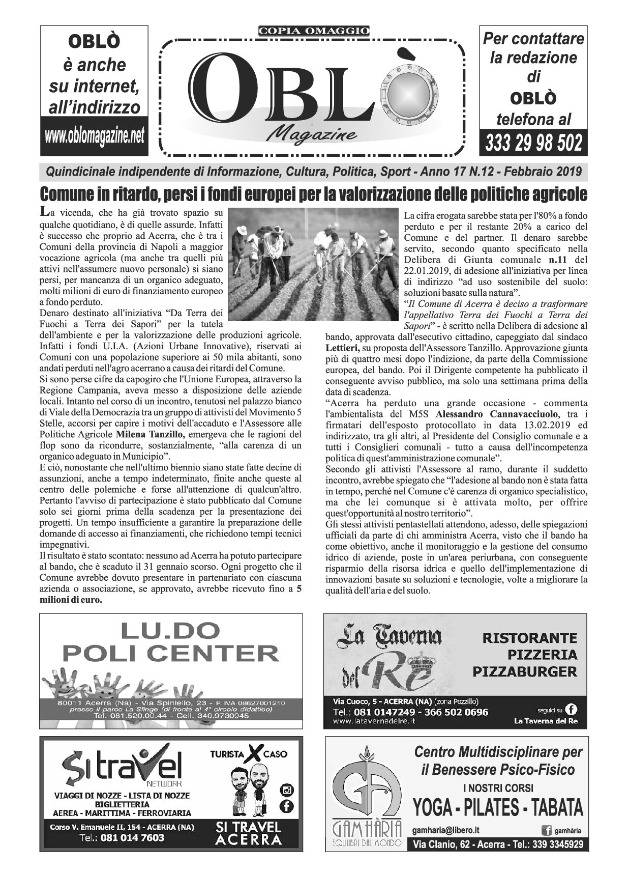 Edizione integrale del 19 febbraio 2019
