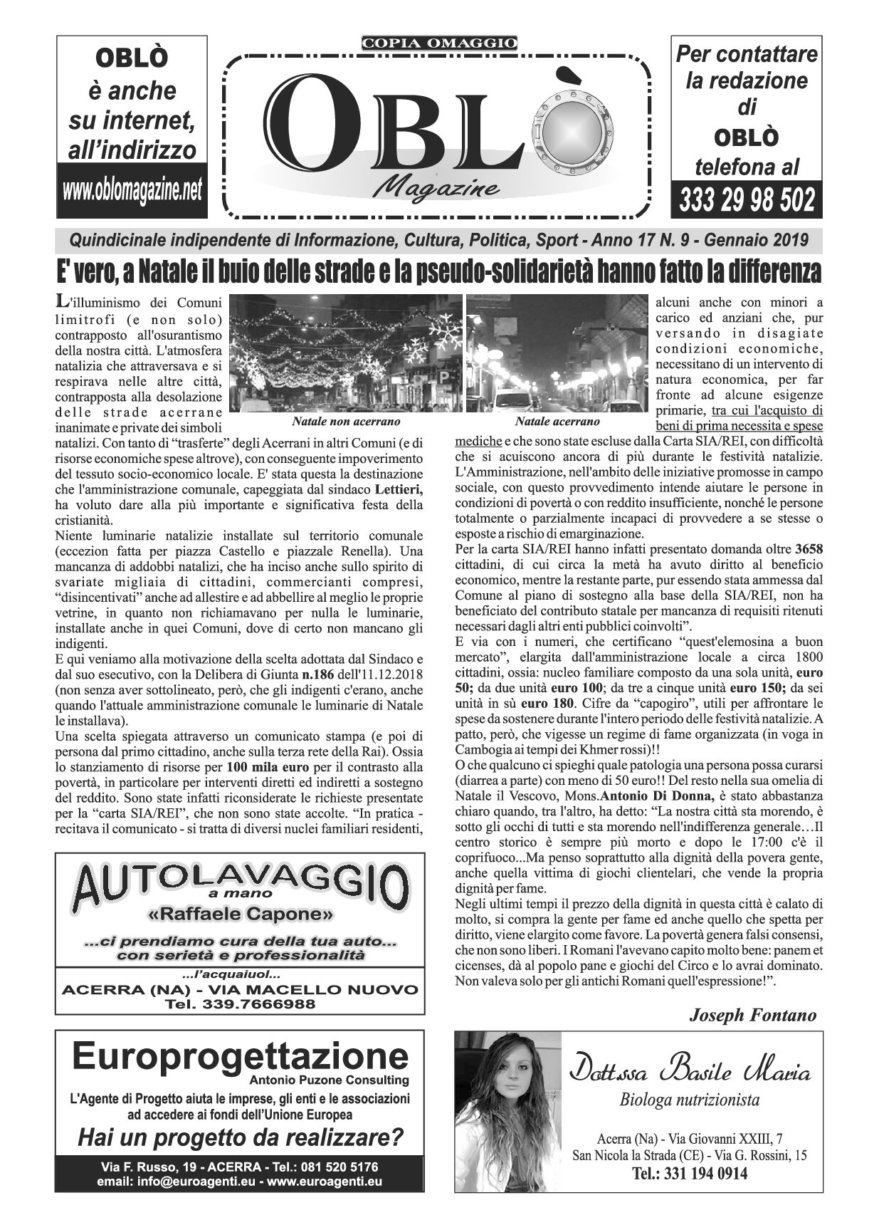 Edizione integrale del 08 gennaio 2019
