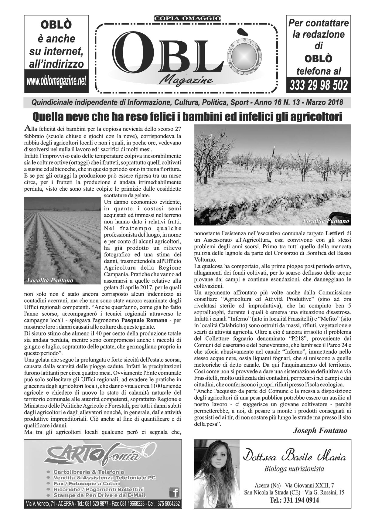 Edizione integrale del 08 marzo 2018