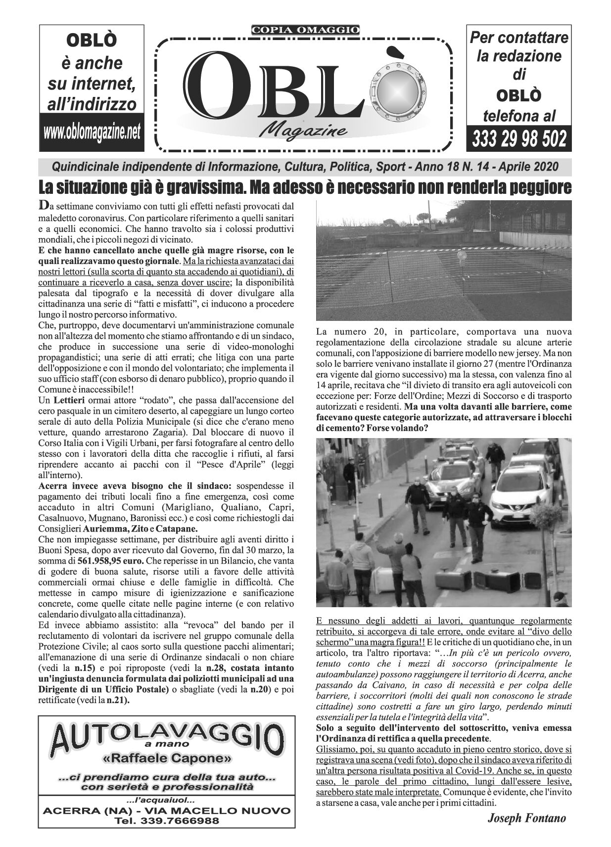 Edizione integrale del 16 aprile 2020