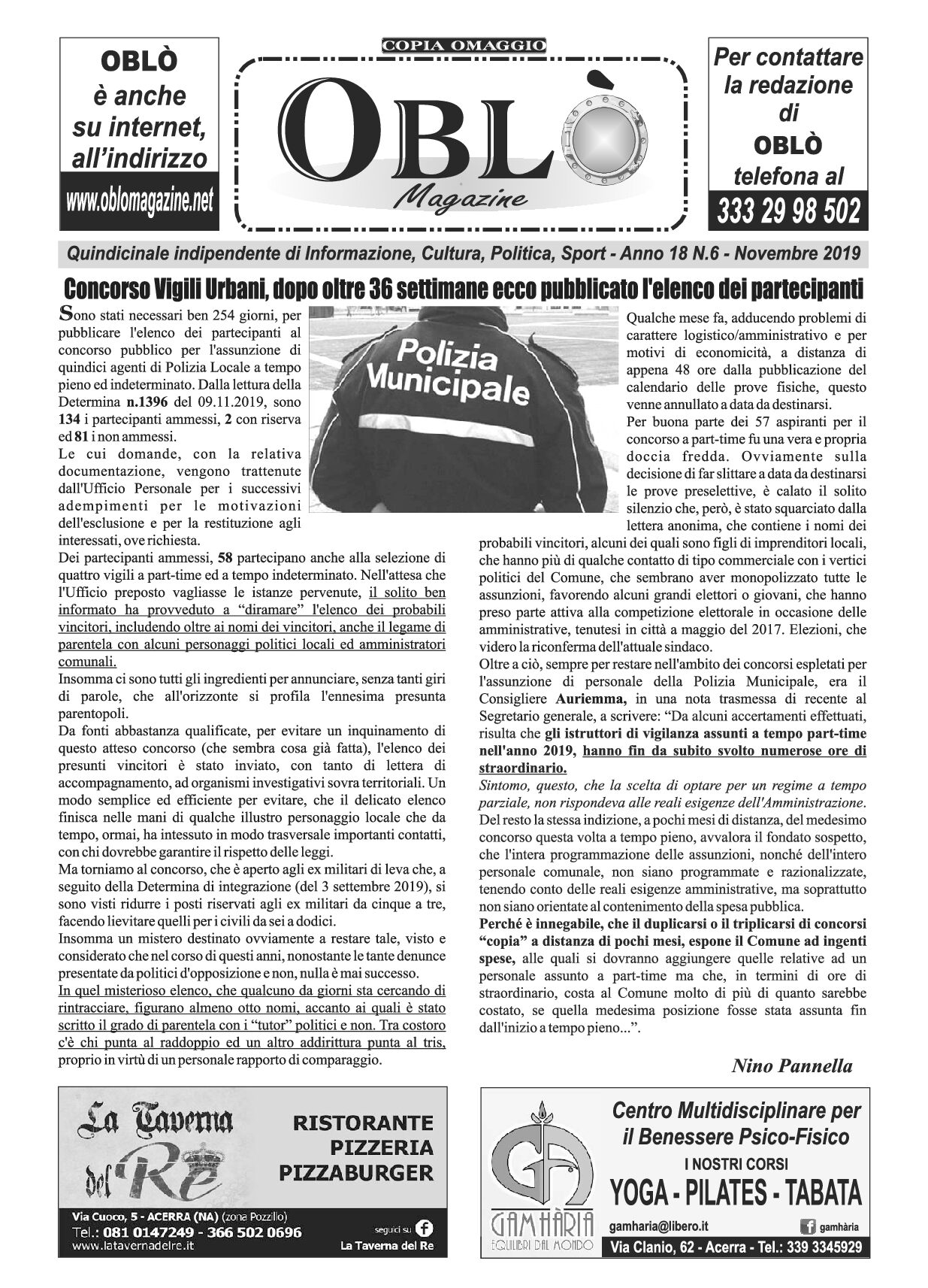 Edizione integrale del 20 novembre 2019