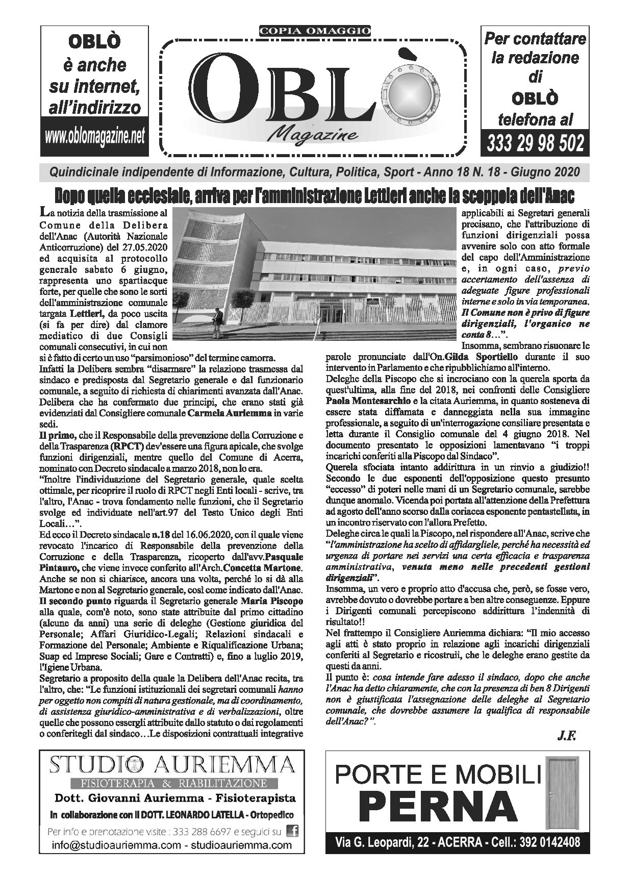 Edizione integrale del 23 giugno 2020