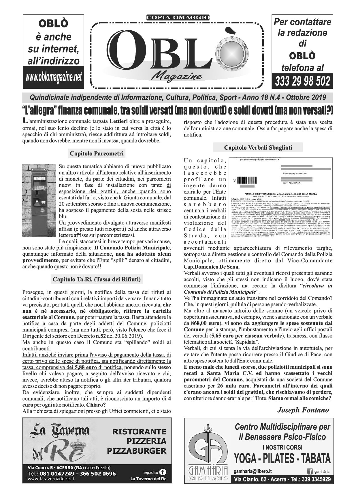 Edizione integrale del 24 ottobre 2019