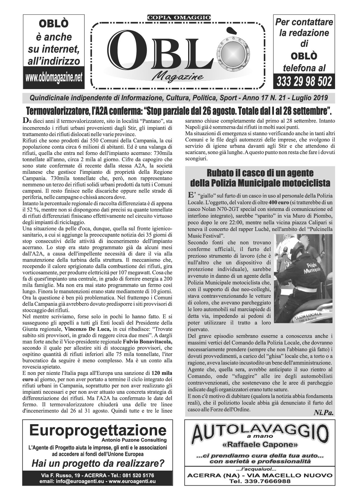 Edizione integrale del 03 luglio 2019