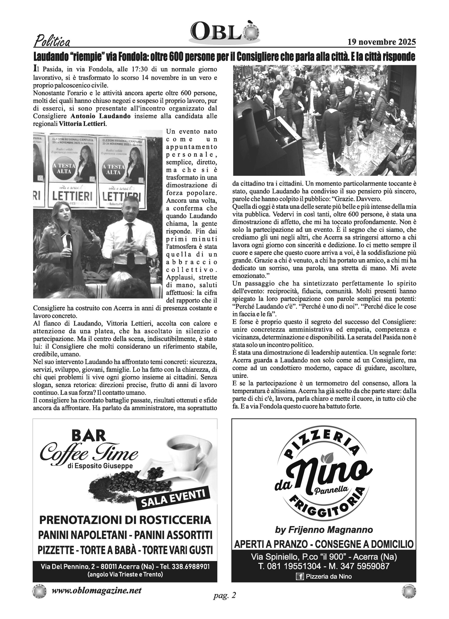 Laudando “riempie” Via Fondala: oltre 600 persone per il Consigliere che parla alla città. E la città risponde